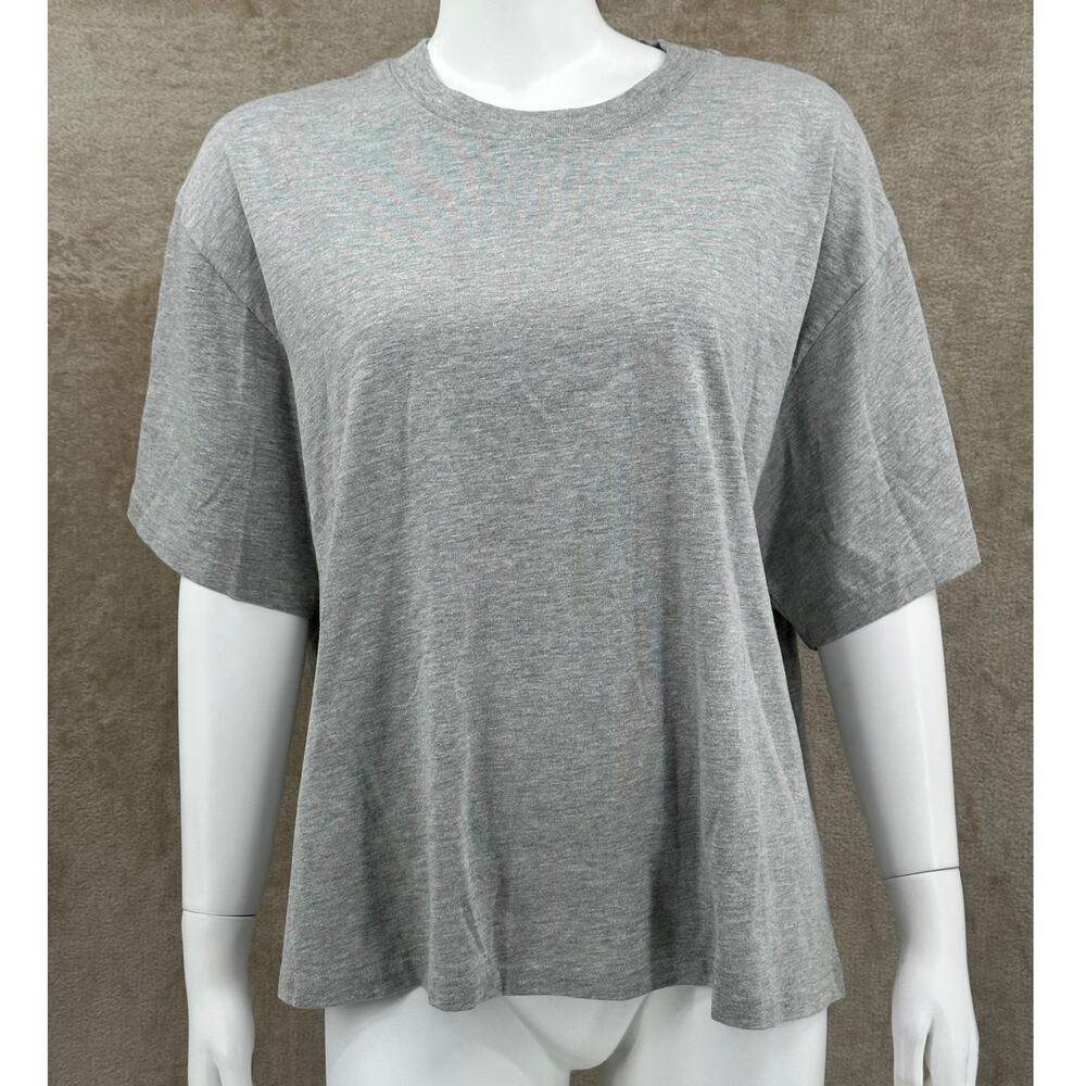 Xirena Top Women Large Heather Grey Palmer Tee Soft Cotton Jersey Oversized Boxy